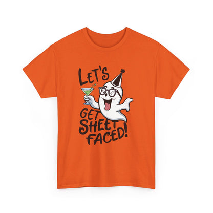 Let's get sheet faced, Halloween T-Shirt, Spooky and Funny, Party Ghost humor, drinking, Gift for Halloween Lovers