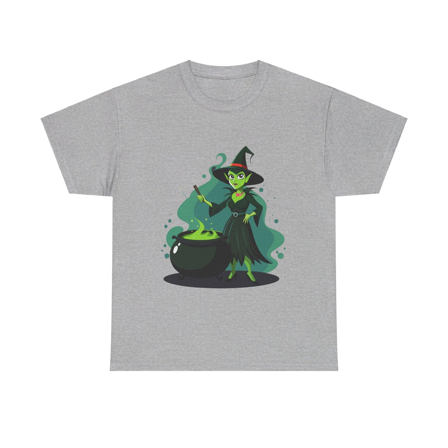 A witch and her cauldron, Halloween T-Shirt, Spooky and Funny, Gift for Halloween Lovers