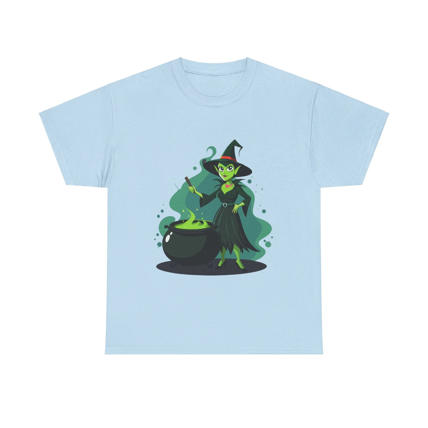 A witch and her cauldron, Halloween T-Shirt, Spooky and Funny, Gift for Halloween Lovers