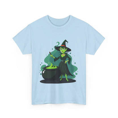 A witch and her cauldron, Halloween T-Shirt, Spooky and Funny, Gift for Halloween Lovers