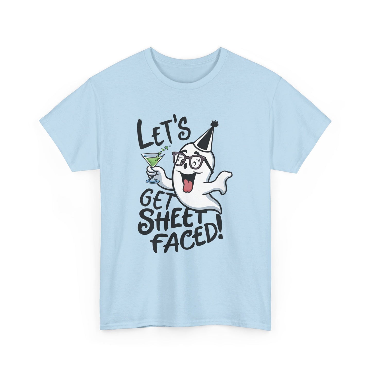 Let's get sheet faced, Halloween T-Shirt, Spooky and Funny, Party Ghost humor, drinking, Gift for Halloween Lovers