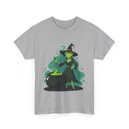 A witch and her cauldron, Halloween T-Shirt, Spooky and Funny, Gift for Halloween Lovers