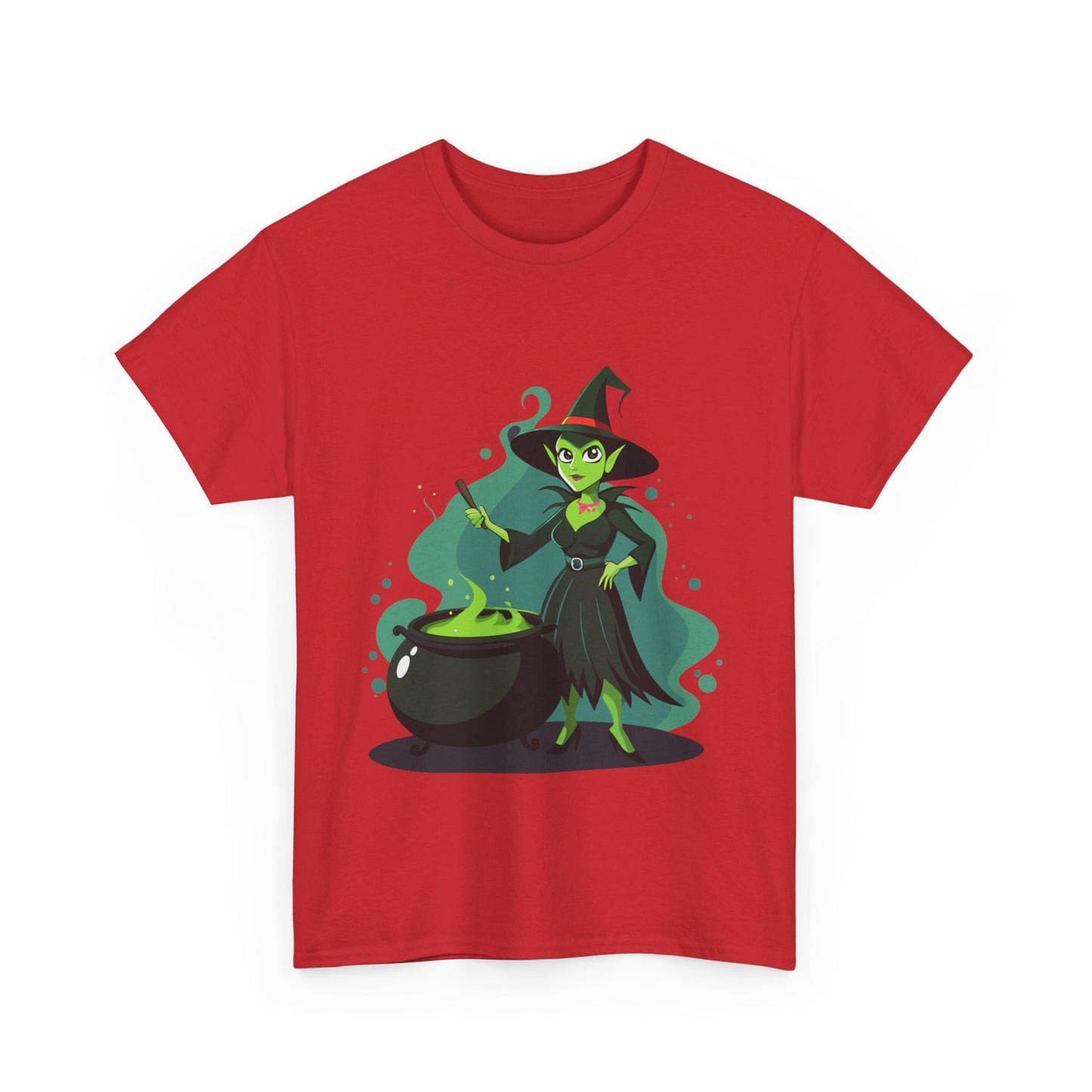 A witch and her cauldron, Halloween T-Shirt, Spooky and Funny, Gift for Halloween Lovers