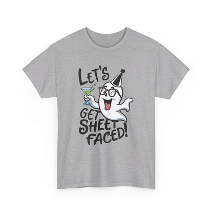 Let's get sheet faced, Halloween T-Shirt, Spooky and Funny, Party Ghost humor, drinking, Gift for Halloween Lovers