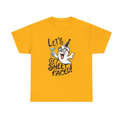 Let's get sheet faced, Halloween T-Shirt, Spooky and Funny, Party Ghost humor, drinking, Gift for Halloween Lovers