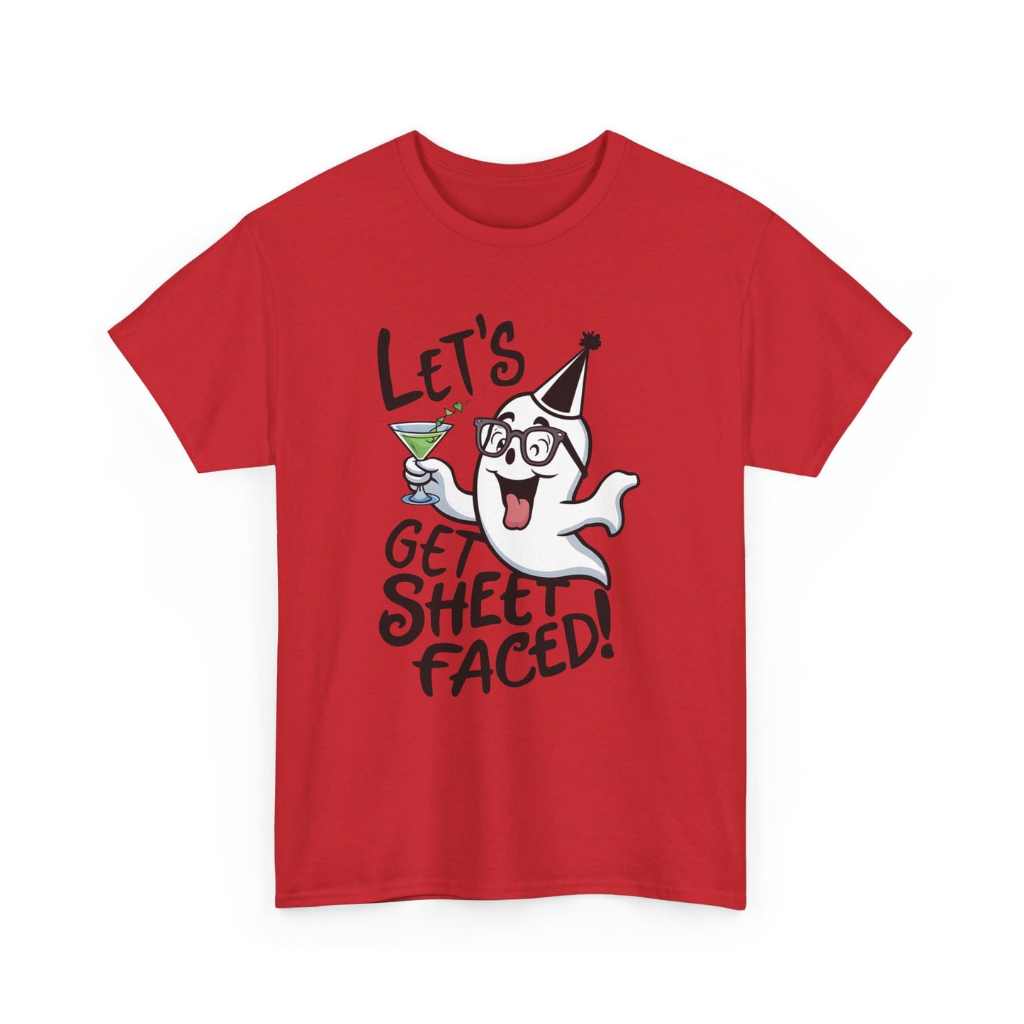 Let's get sheet faced, Halloween T-Shirt, Spooky and Funny, Party Ghost humor, drinking, Gift for Halloween Lovers