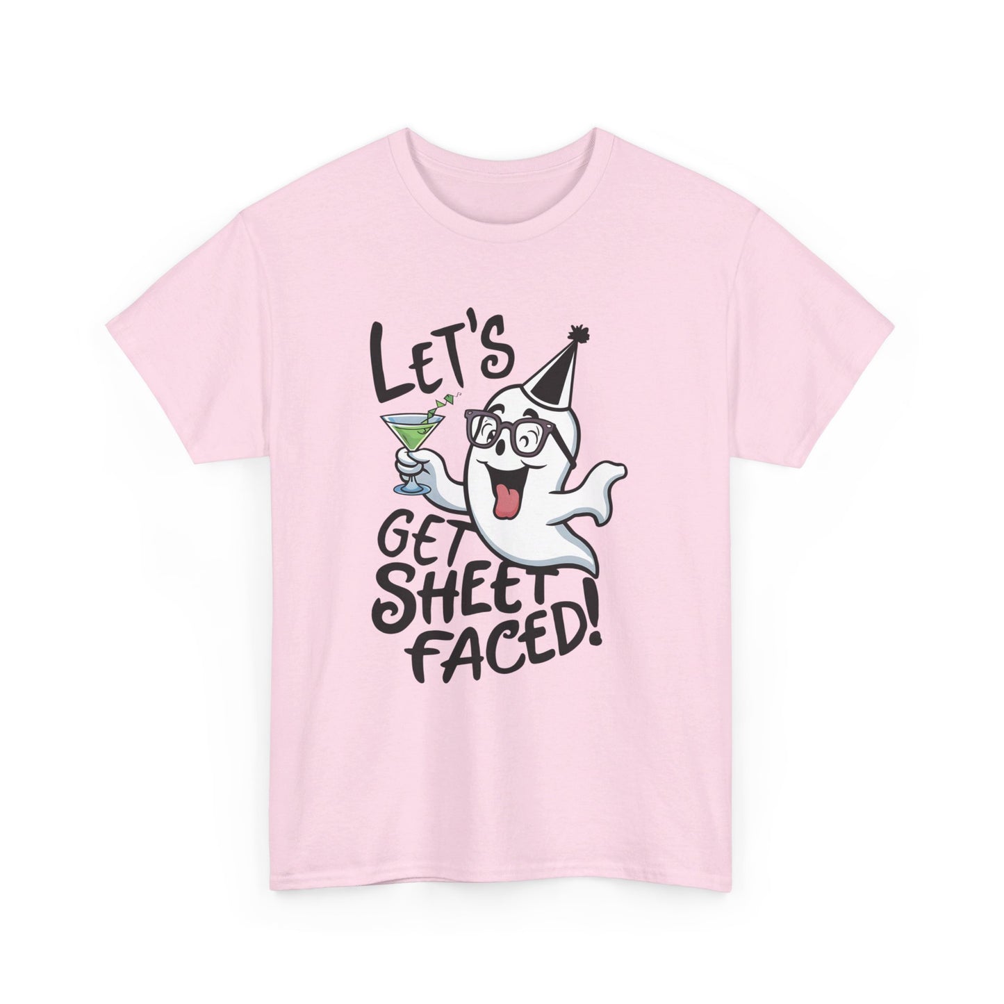 Let's get sheet faced, Halloween T-Shirt, Spooky and Funny, Party Ghost humor, drinking, Gift for Halloween Lovers