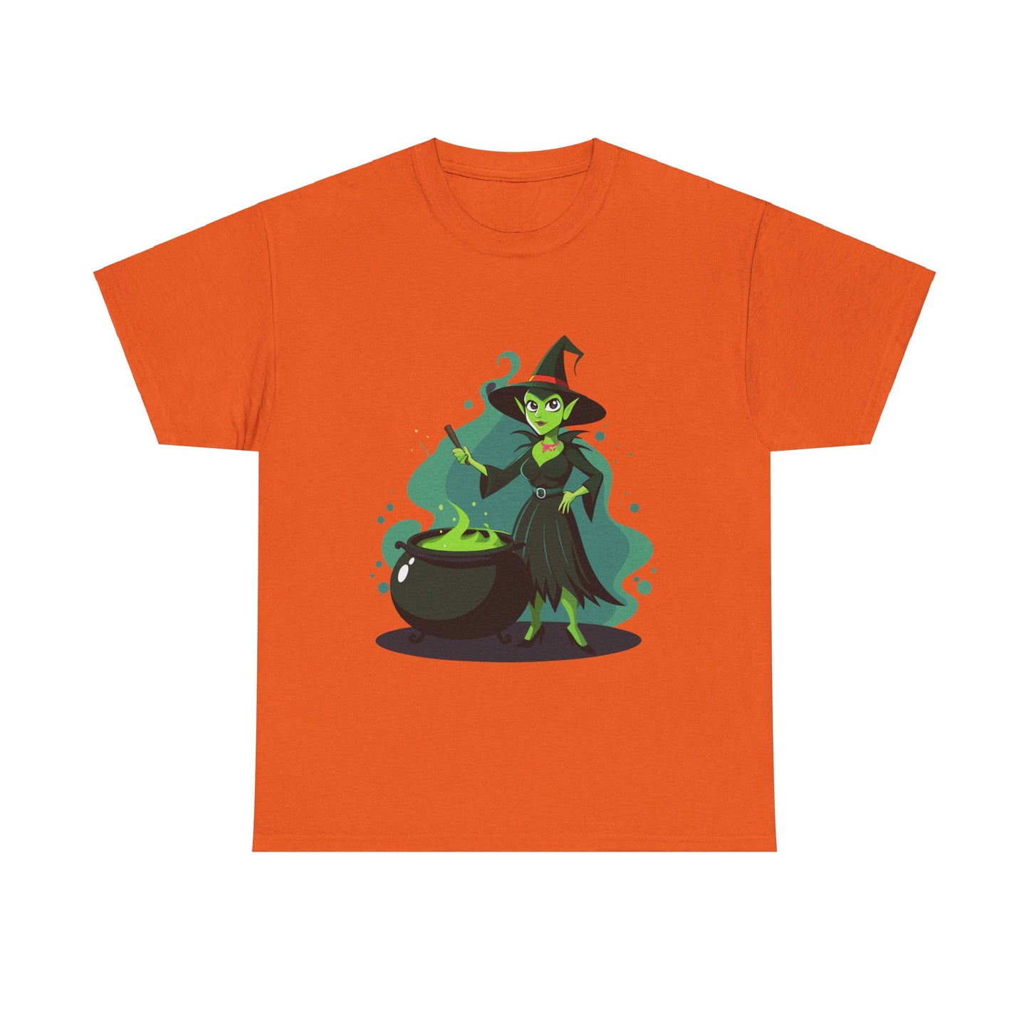 A witch and her cauldron, Halloween T-Shirt, Spooky and Funny, Gift for Halloween Lovers