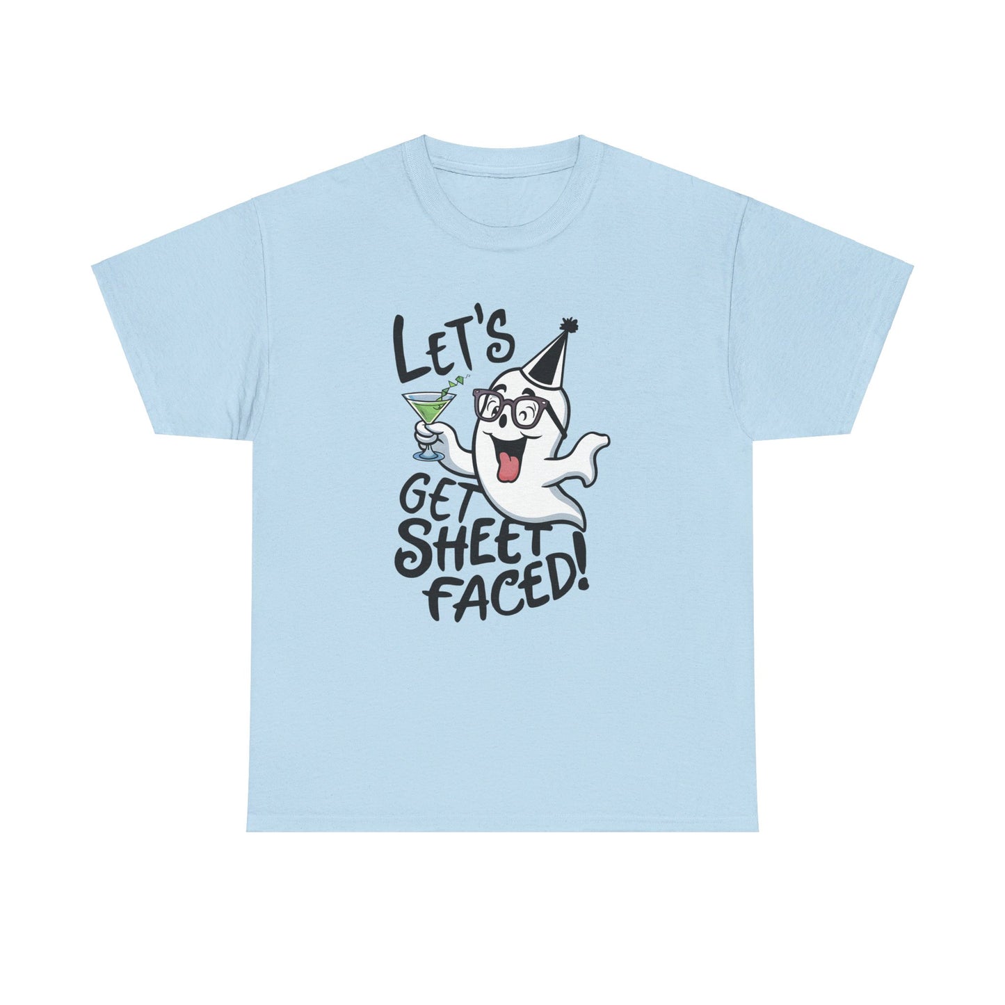 Let's get sheet faced, Halloween T-Shirt, Spooky and Funny, Party Ghost humor, drinking, Gift for Halloween Lovers