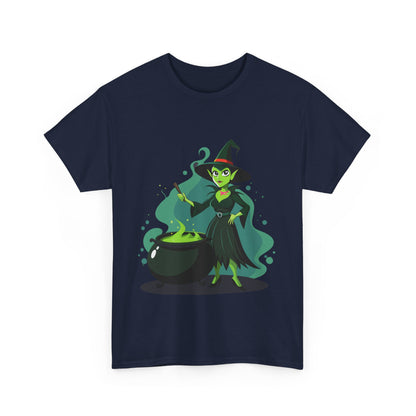 A witch and her cauldron, Halloween T-Shirt, Spooky and Funny, Gift for Halloween Lovers