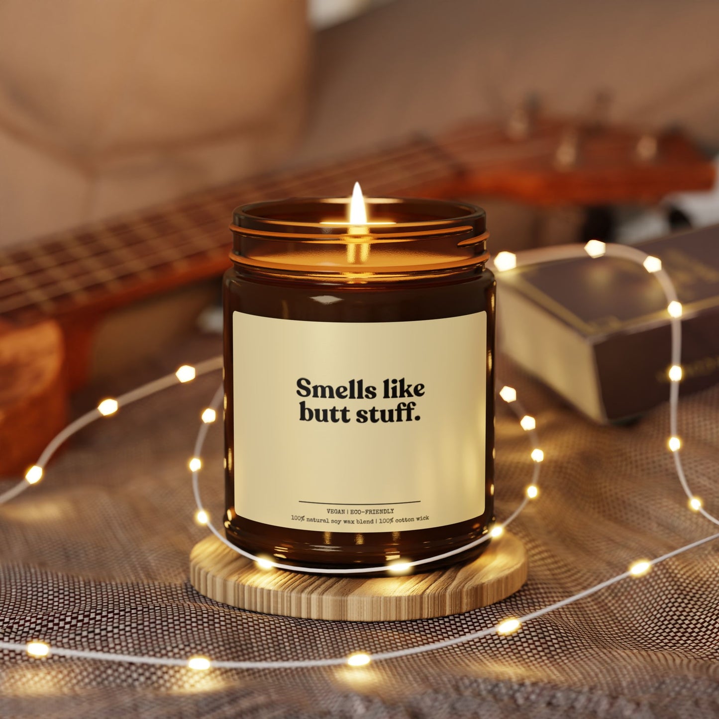 Smells like butt stuff candle, the perfect humorous gift for moms.Funny soy candle,ideal for those tough-to-buy-for people!