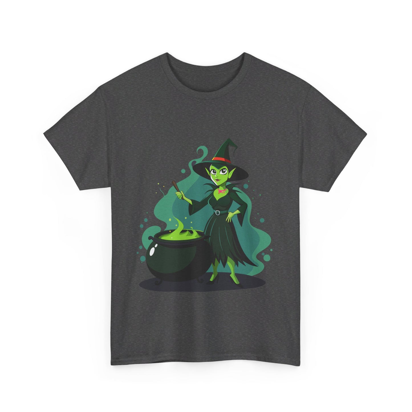 A witch and her cauldron, Halloween T-Shirt, Spooky and Funny, Gift for Halloween Lovers