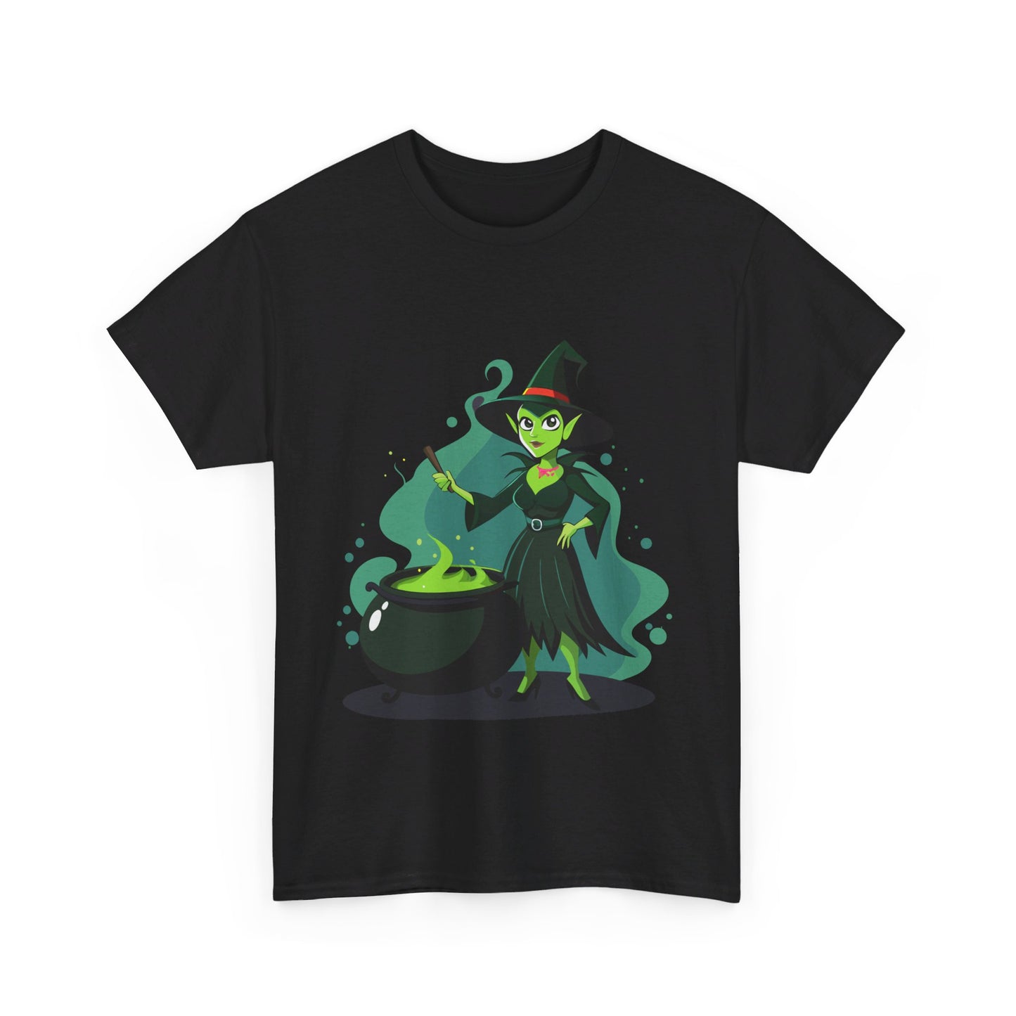 A witch and her cauldron, Halloween T-Shirt, Spooky and Funny, Gift for Halloween Lovers