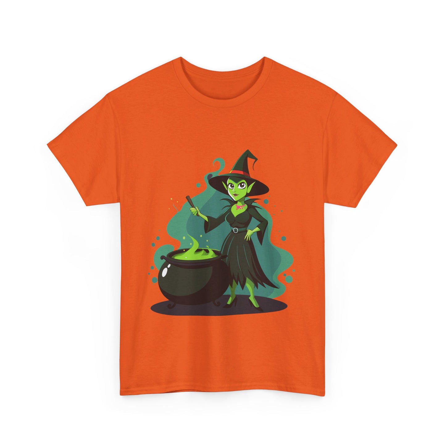 A witch and her cauldron, Halloween T-Shirt, Spooky and Funny, Gift for Halloween Lovers