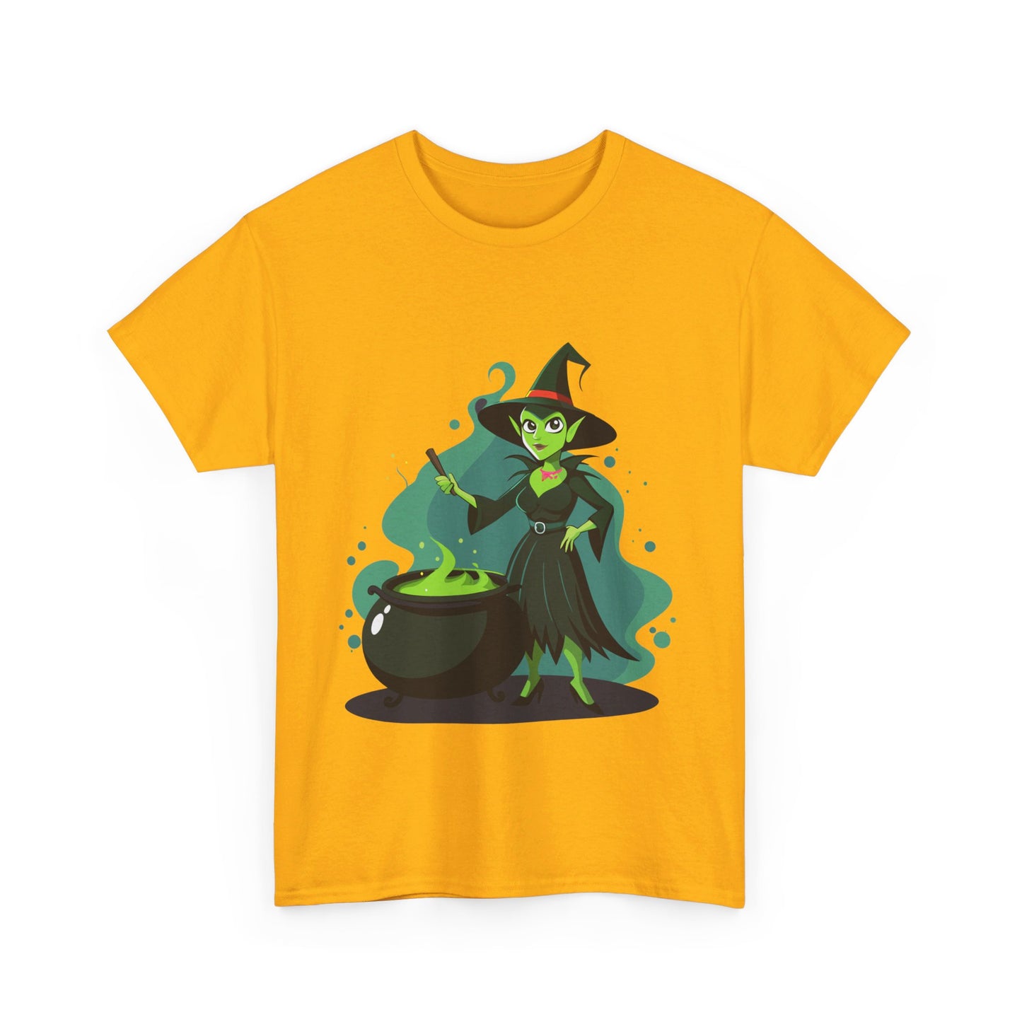 A witch and her cauldron, Halloween T-Shirt, Spooky and Funny, Gift for Halloween Lovers